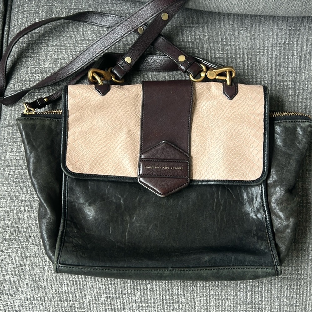 Marc by Marc Jacobs Tri-Colored Leather Satchel Bag